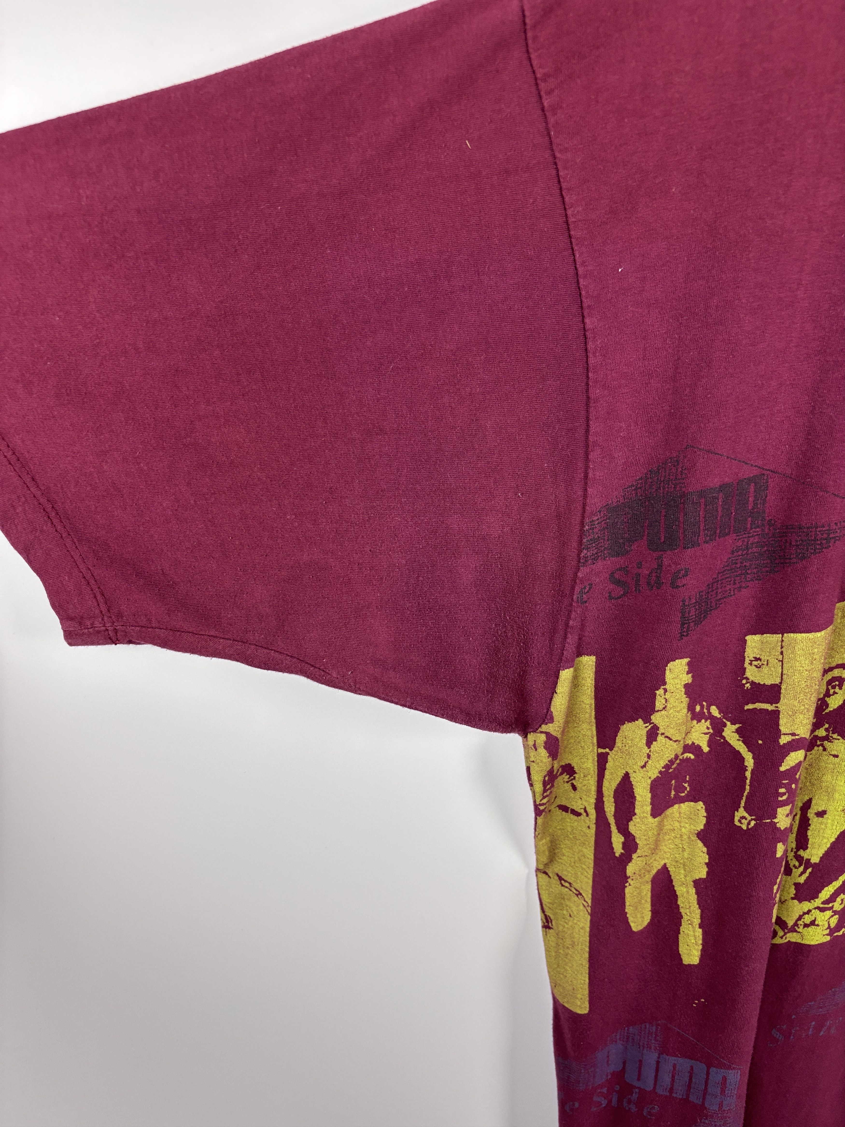 Puma × Vintage Vintage 80s Puma State Side T-Shirt Burgundy Mens Size ~L Size US L / EU 52-54 / 3 - 4 Thumbnail