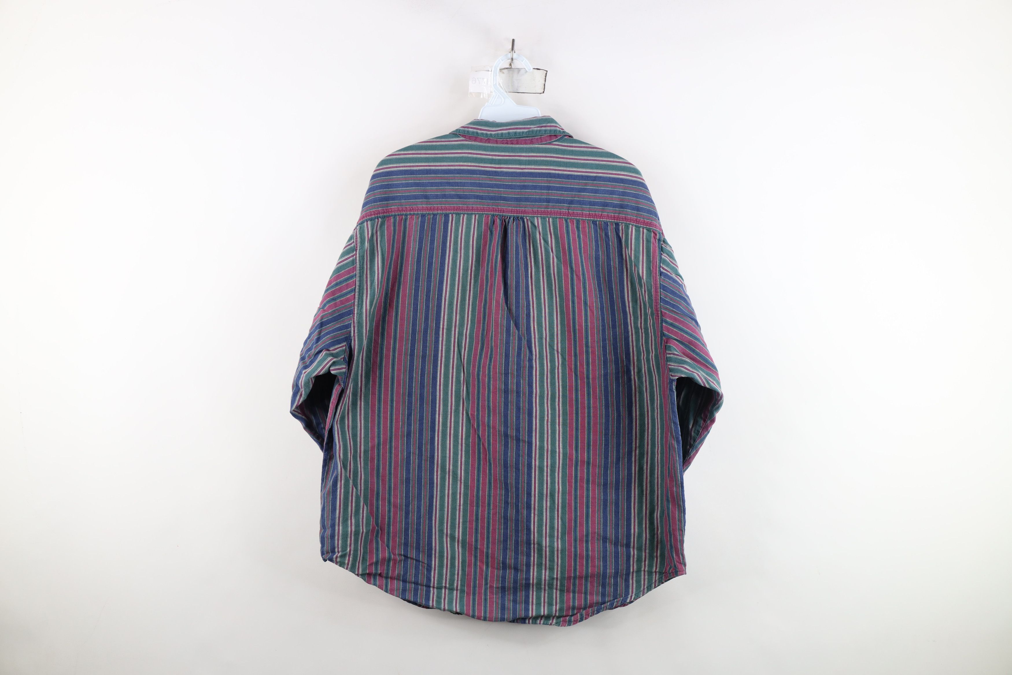 Vintage Vintage 90s Streetwear Striped Collared Button Shirt Size L / US 10 / IT 46 - 11 Thumbnail