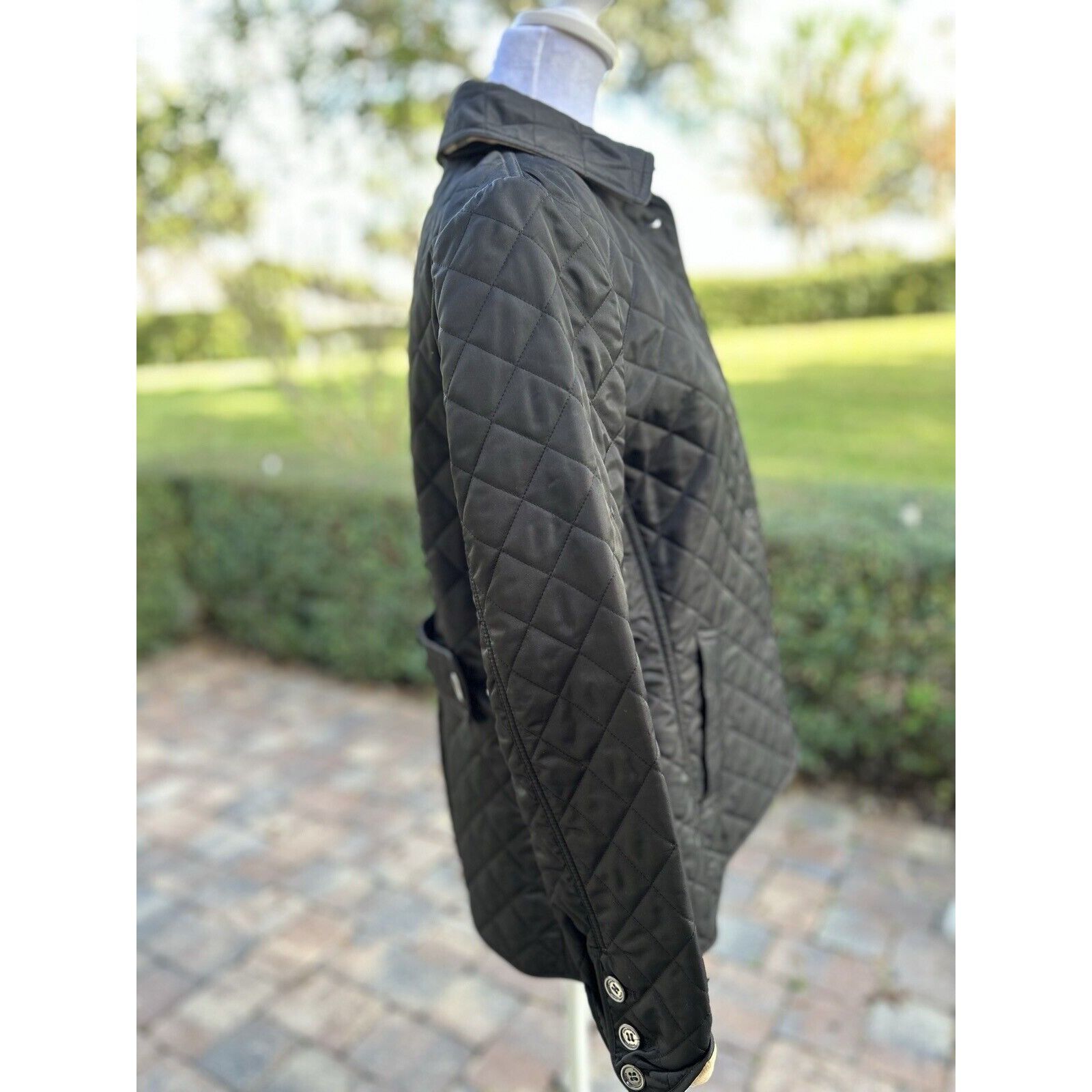 Burberry Women Black Burberry Quilted Coat Med 🖤 Size M / US 6-8 / IT 42-44 - 2 Thumbnail