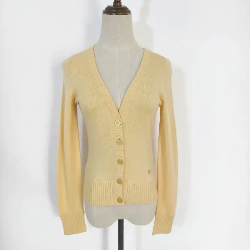 Burberry Burberry Spring Autumn Light Yellow Wool Cardigan Size M / US 6-8 / IT 42-44 - 1 Thumbnail