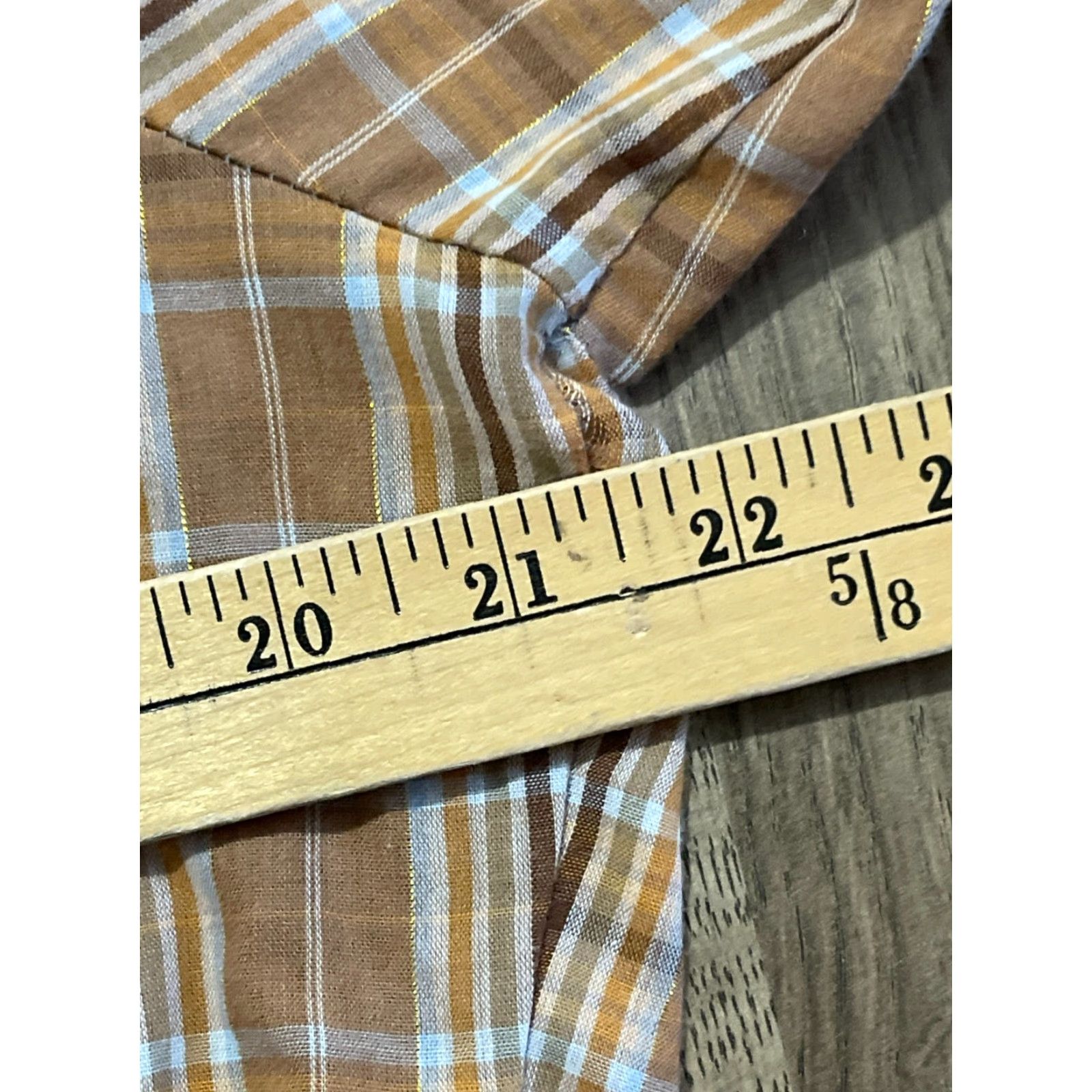Vintage Miller Shirt Men's Size 16-35 Orange Brown Plaid Western Button Up Shirt, Casual, Regular Fit, Long Sleeve, Collared, Fall Spring Summer, Mens Size XXL / US 16-18 / IT 52-54 - 6 Thumbnail