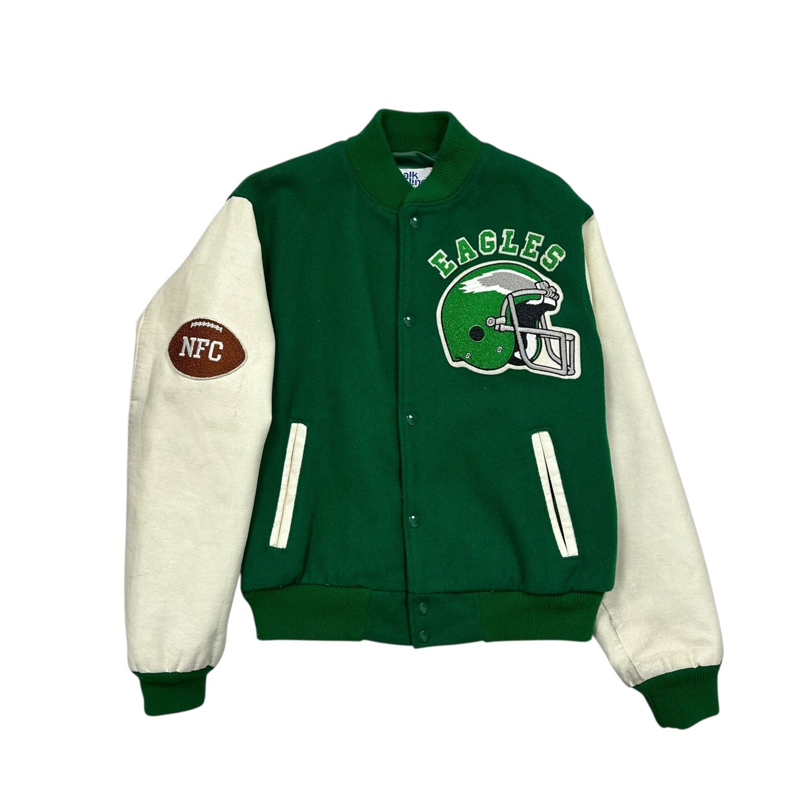 NFL VTG 90s PHILADELPHIA EAGLES CHALK LINE WOOL VARSITY JACKET Size US M / EU 48-50 / 2 - 2 Thumbnail
