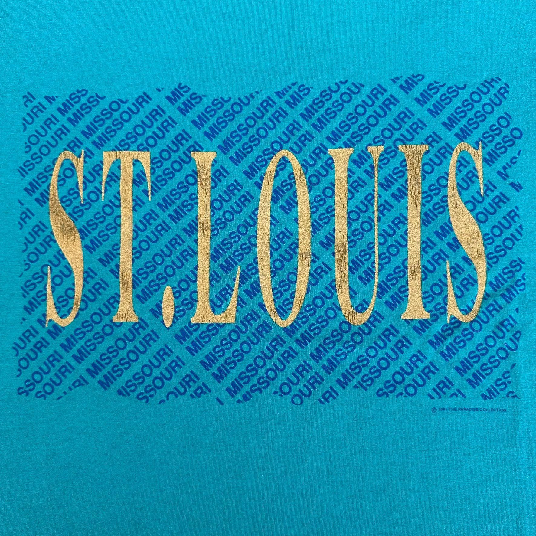 Hanes Vintage 90s St. Louis Missouri T-Shirt Gold Foil Tourist Tee Size US M / EU 48-50 / 2 - 2 Thumbnail
