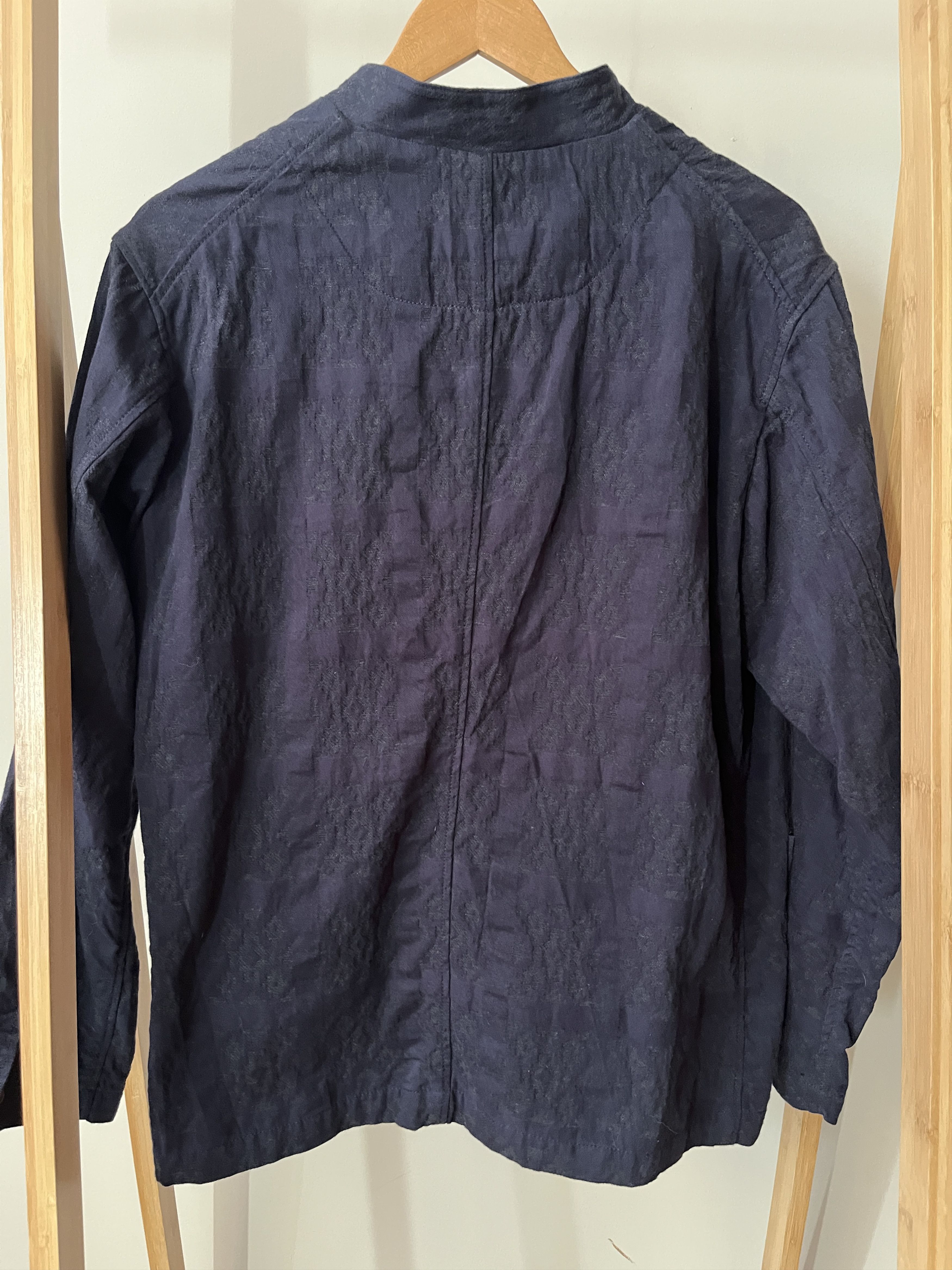 Sage De Cret Sage de Cret navy mandarin collar patterned jacket, S Size 36R - 3 Thumbnail