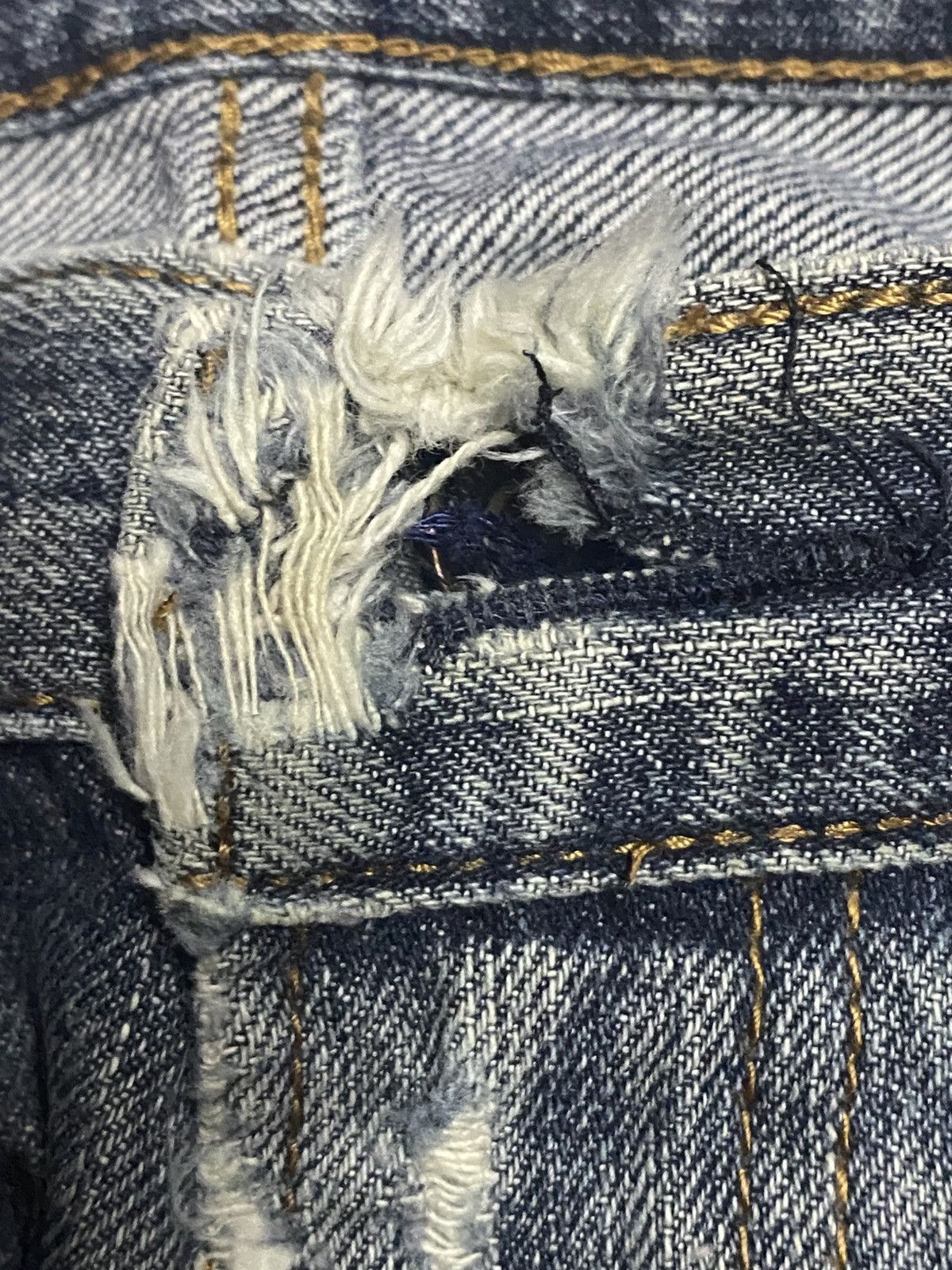 GU Vintage Gu Denim Faded Wash Distressed Loose Jeans Size US 32 / EU 48 - 10 Thumbnail