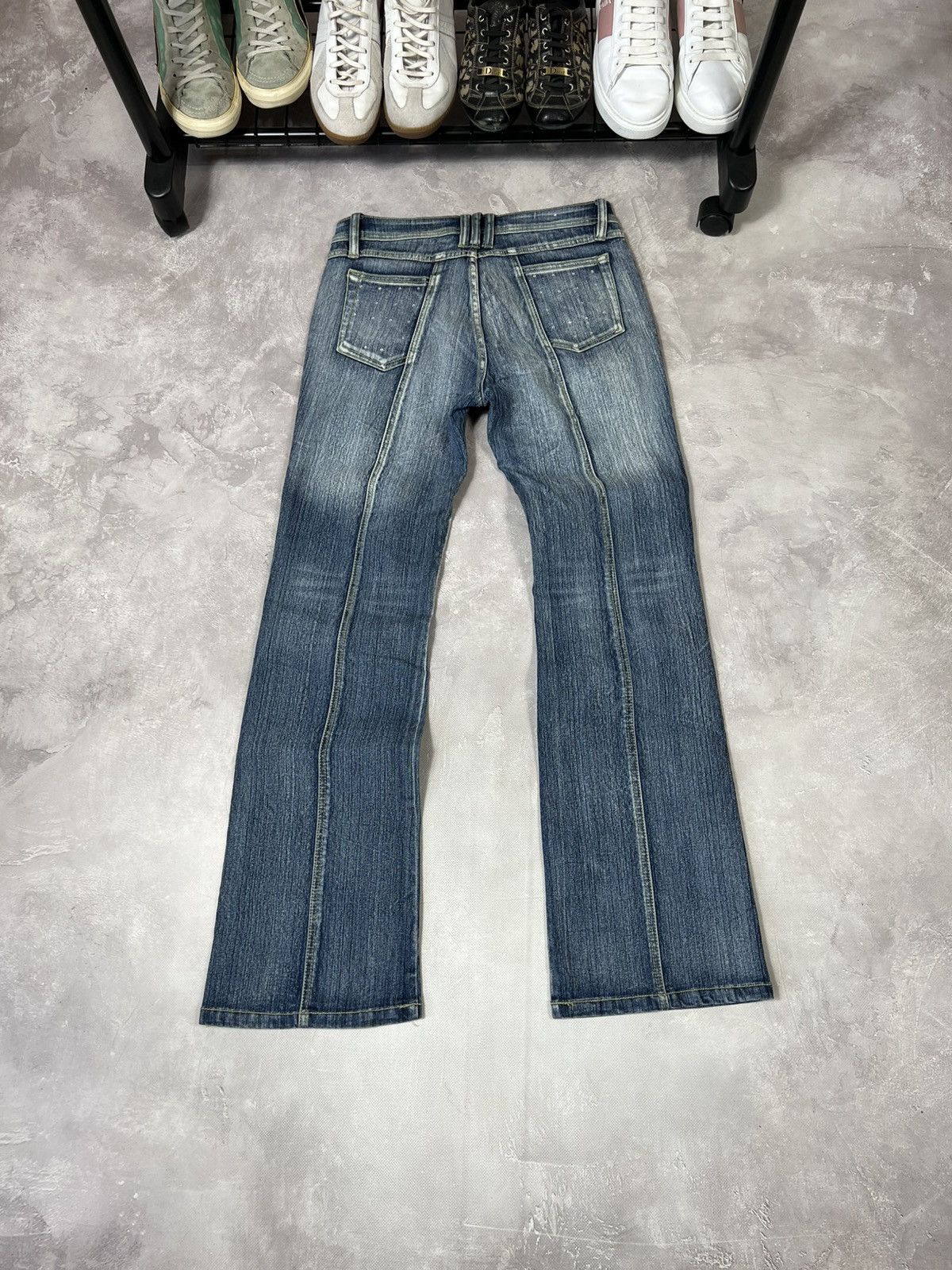 Japanese Brand Rheistones Flared IfSixWasNine Style Fade Distressed Pants Size 36" / US 14 / IT 50 - 2 Thumbnail