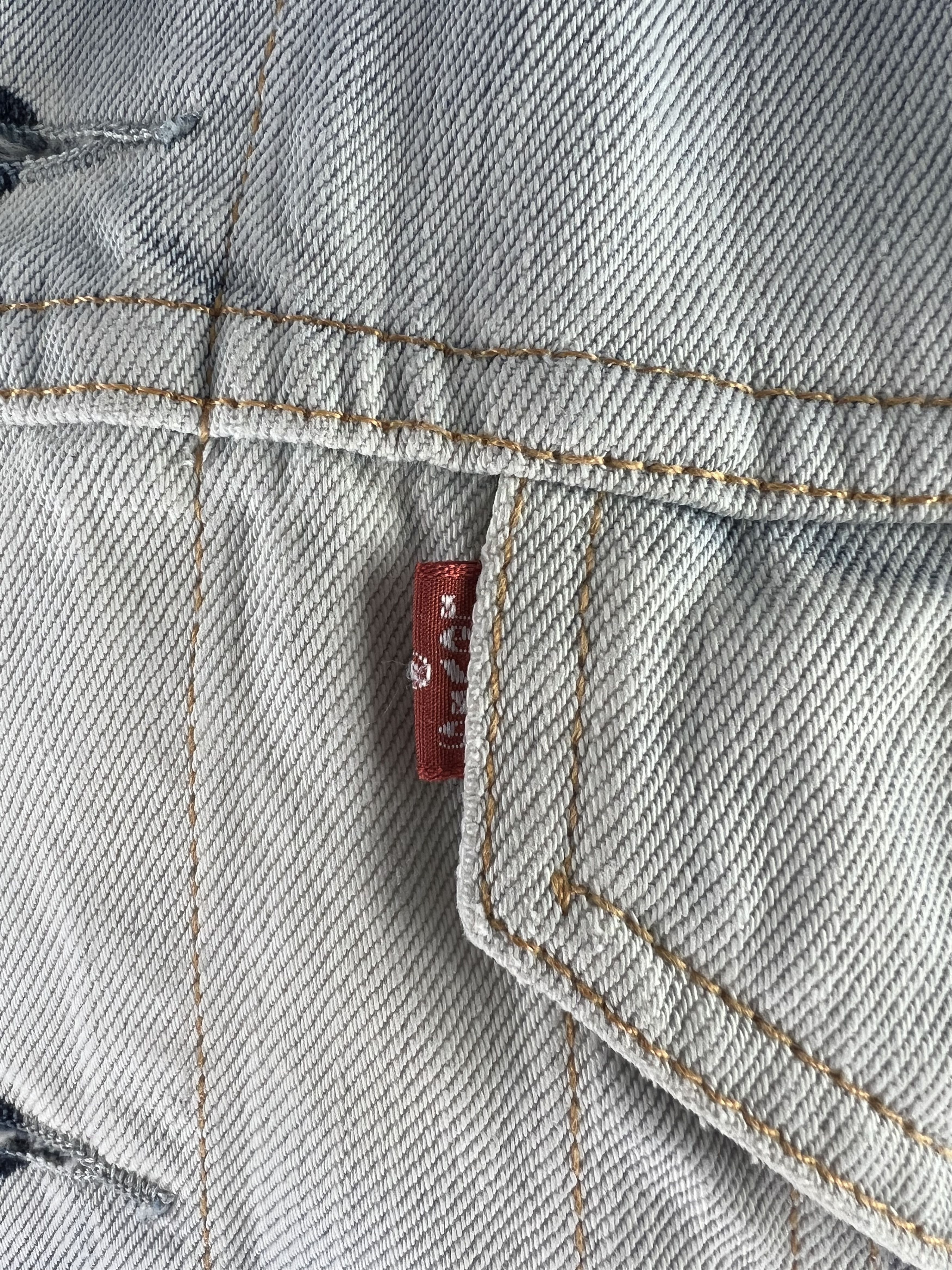 Levi's Levis Men's Blue White Distressed Denim Jacket Size L Size US L / EU 52-54 / 3 - 10 Thumbnail