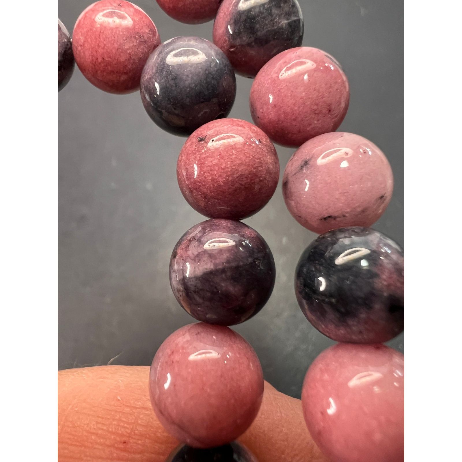 Other Rhodonite beaded necklace with sterling silver clasp Size ONE SIZE - 9 Thumbnail
