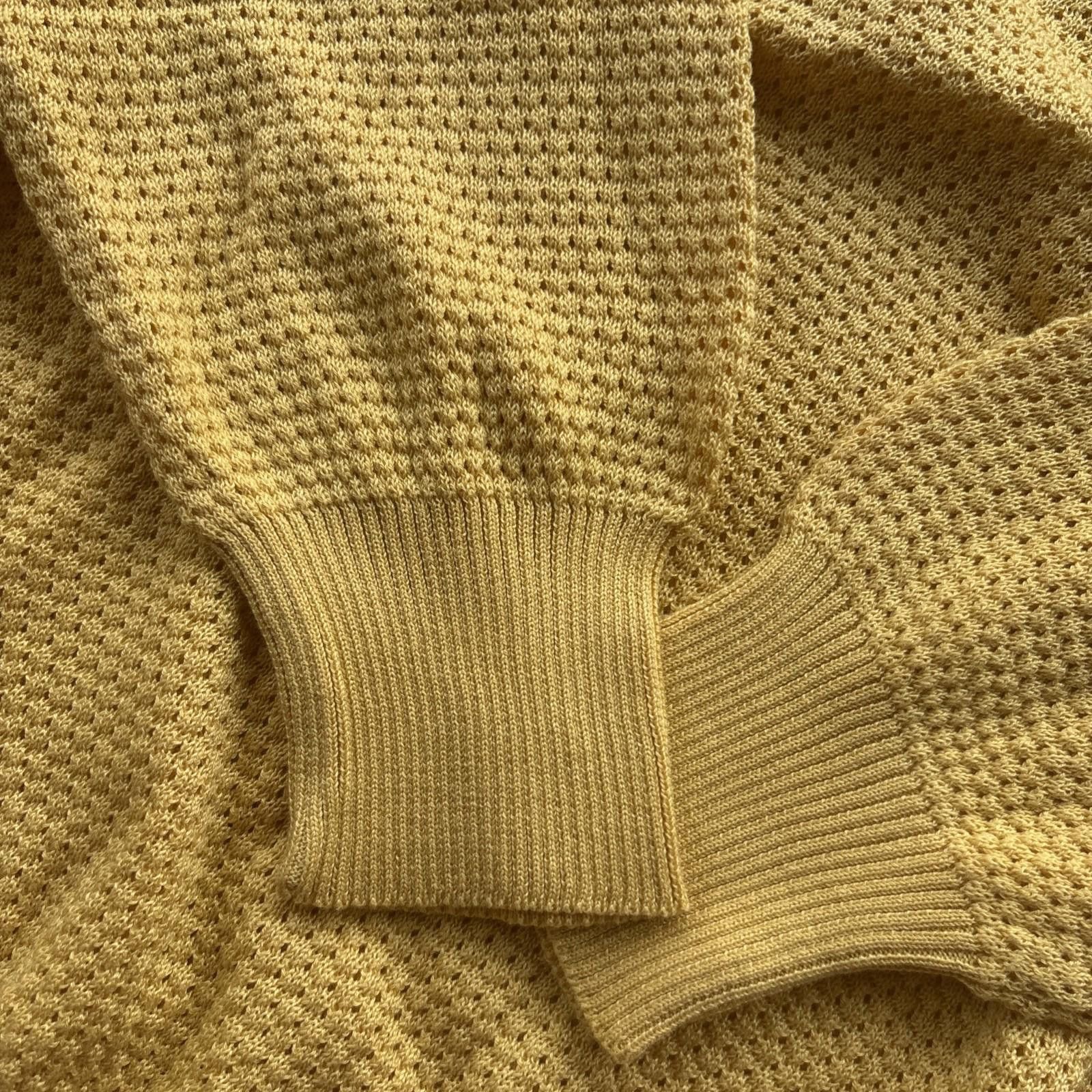 Comme des Garcons COMO 100% Cotton Cardigan,V-Neck YELLOW Vintage Large NWT Size L / US 10 / IT 46 - 4 Thumbnail