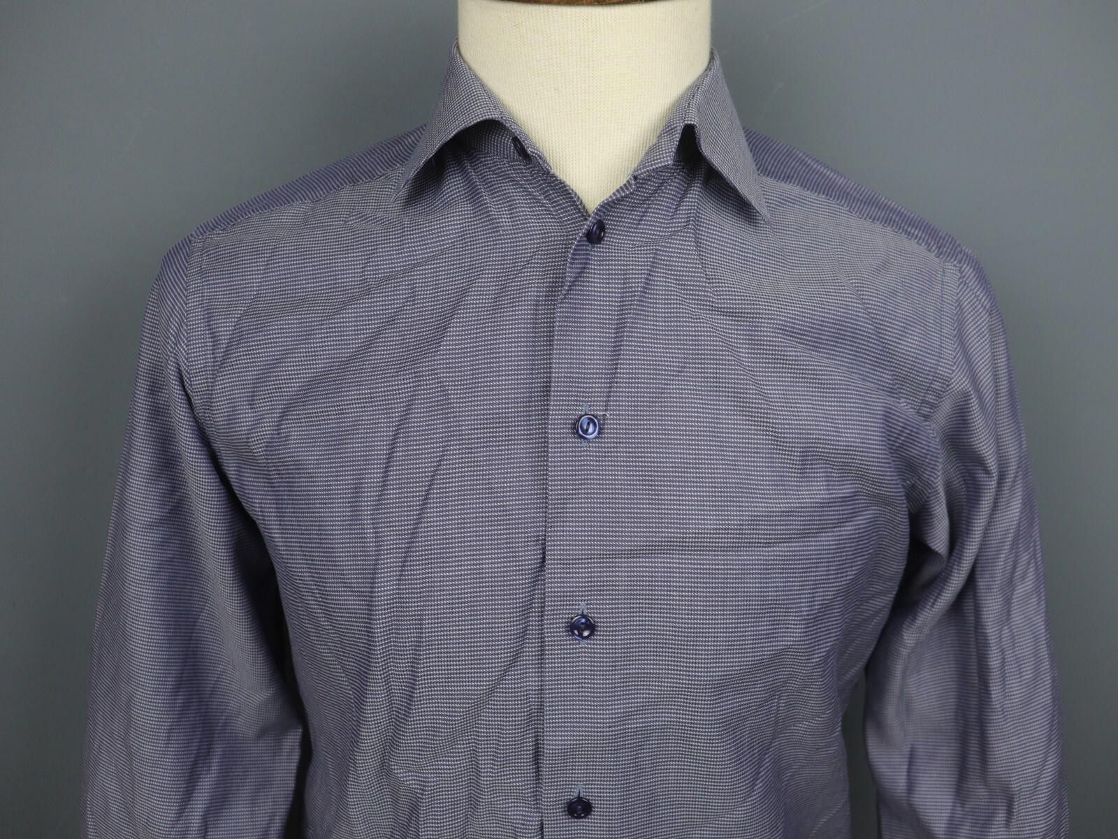 Eton Eton Black 100% Cotton Collared Button Up Dress Shirt Size M Size 38R - 2 Thumbnail