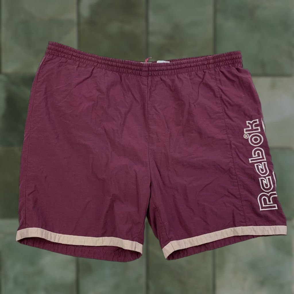 Reebok Vintage Reebok Swim Trunks Adult Medium Red Swimsuit Spellout 90s Shorts Beach Size US 31 - 1 Thumbnail
