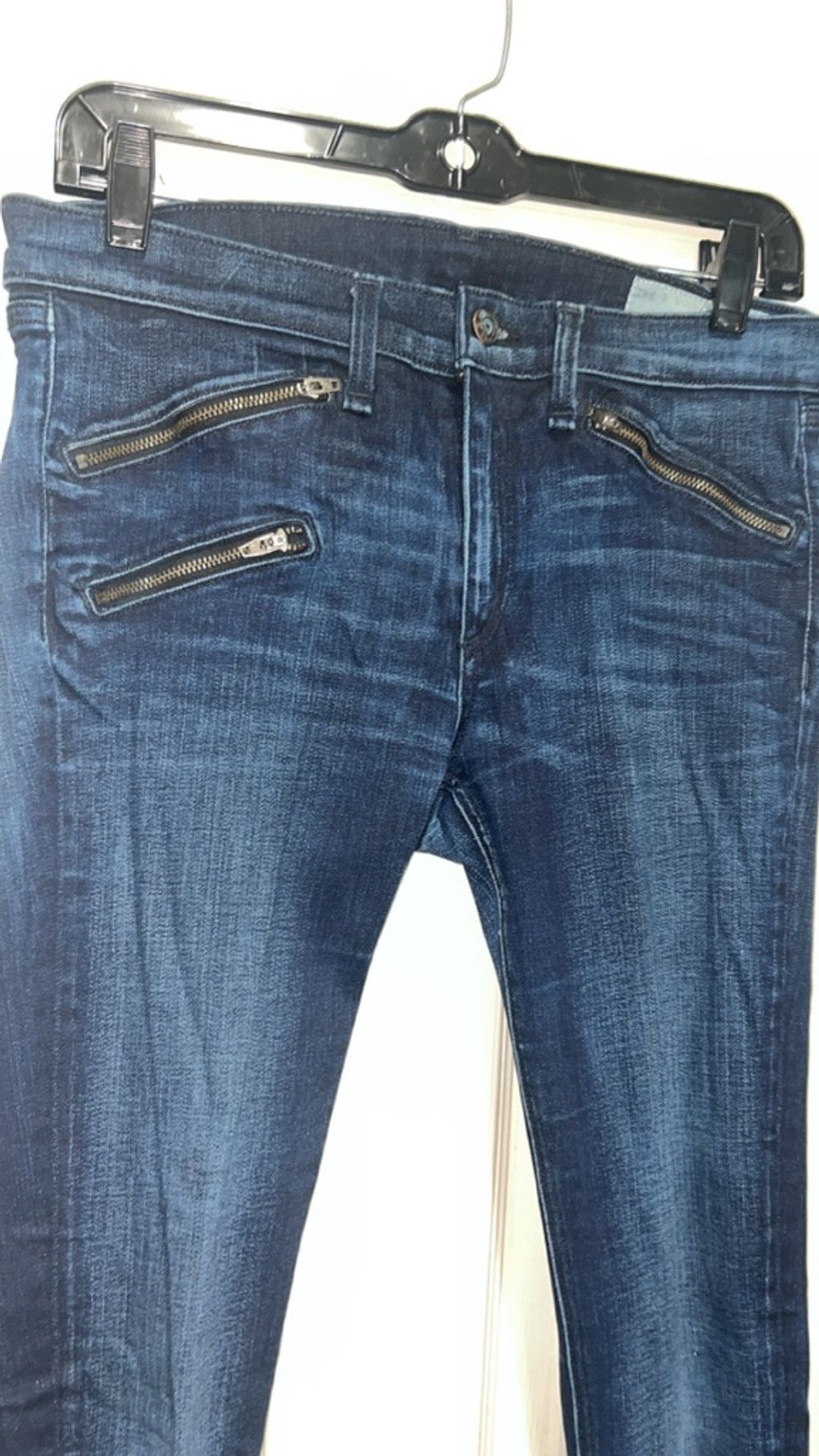 Rag & Bone Women's Rag & Bone Blue Skinny Jeans with Zippers Size 30 Size 30" / US 8 / IT 44 - 4 Thumbnail