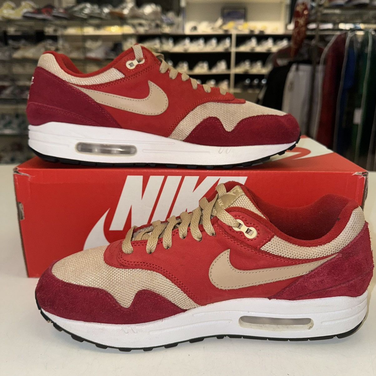 Nike Size 10 - Nike Air Max 1 Premium Retro Red Curry Size US 10 / EU 43 - 2 Thumbnail
