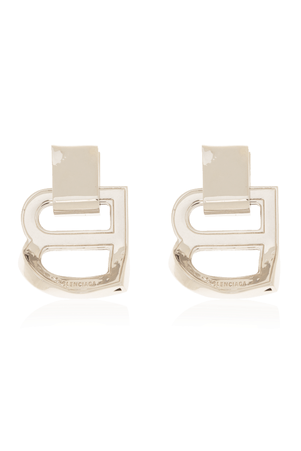 Balenciaga o1bcso1str1024 Size: OS / Hourglass Crash Earrings Silver Size ONE SIZE - 4 Thumbnail