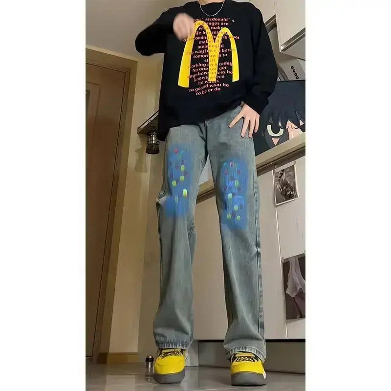 Japanese Brand Retro loose straight leg jeans Size US 32 / EU 48 - 6 Thumbnail