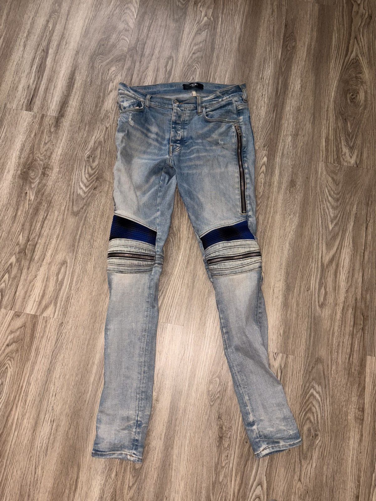 Amiri Amiri Clay Indigo Plaid MX2 Jeans Size US 31 - 1 Thumbnail