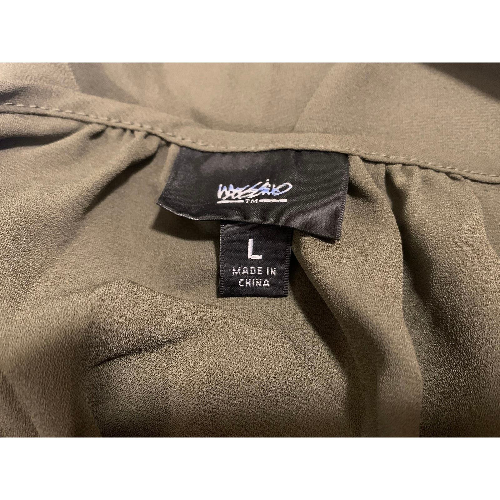 Mossimo Mossimo Large Flare Sleeve Peasant Blouse Olive Green Shirt Size L / US 10 / IT 46 - 4 Thumbnail