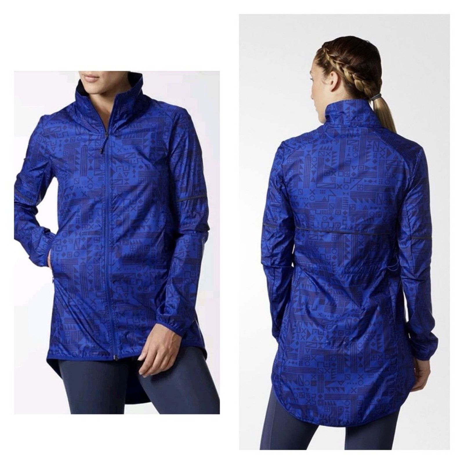 Adidas adidas Tokyo Print Running Jacket blue black longline size S Size M / US 6-8 / IT 42-44 - 1 Thumbnail