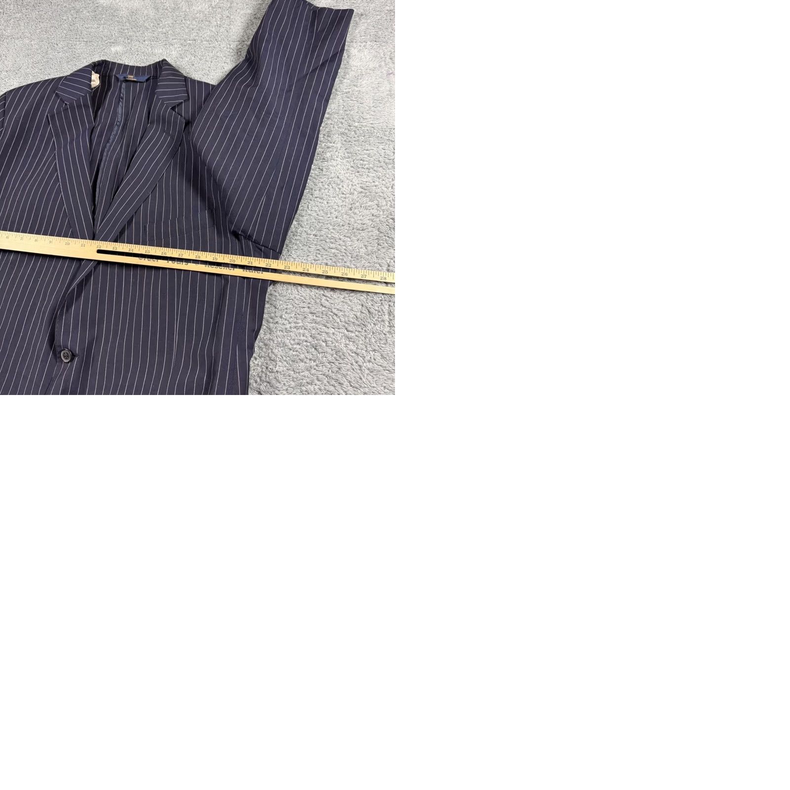 Brooks Brothers Brooks Brothers Regent Blazer Jacket Navy Pinstripe Wool Linen Unstructured 46L Mens Size 46R - 9 Thumbnail