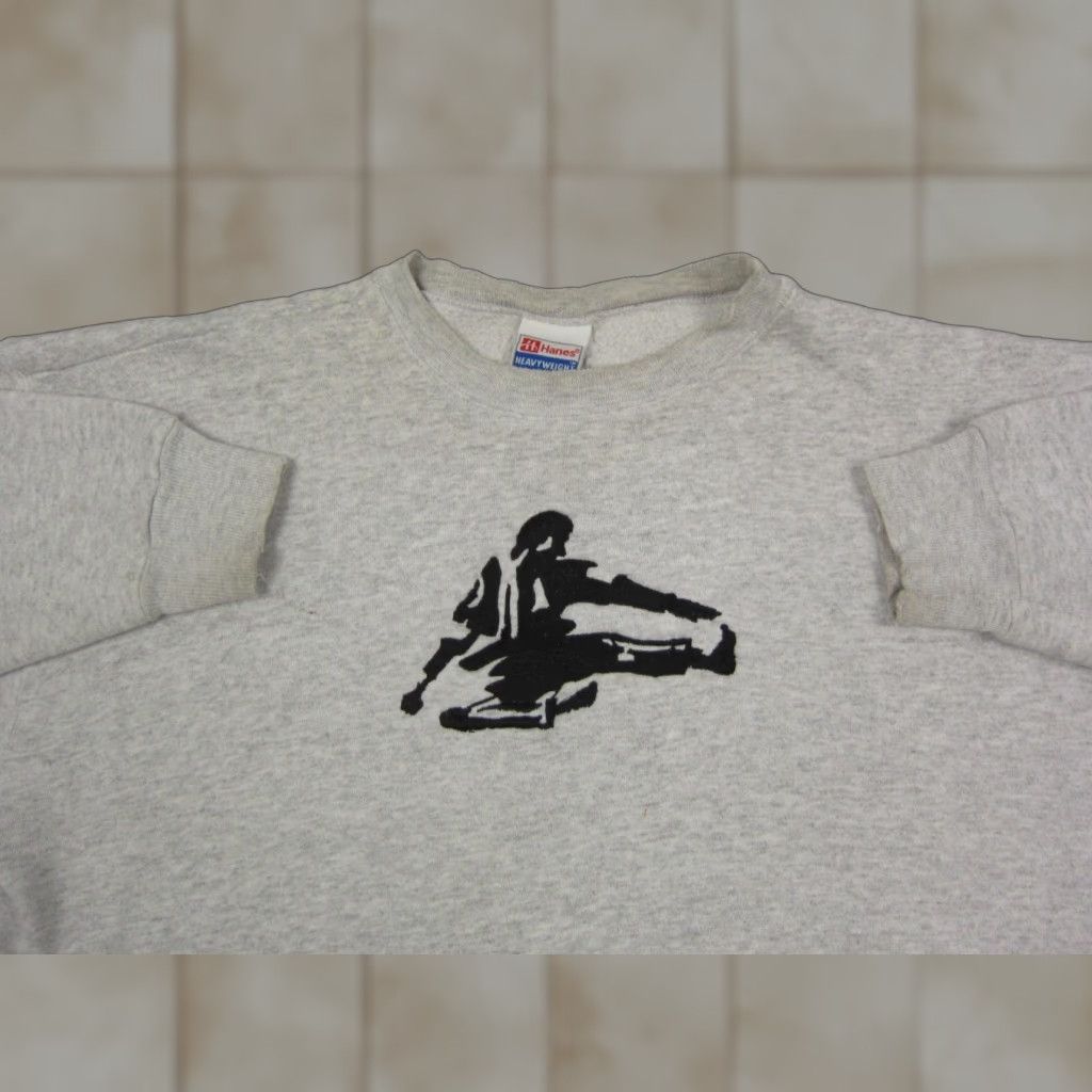 Hanes VINTAGE Hanes Sweatshirt Mens XL Gray Karate Kick Taekwondo 90s Pullover Crew Neck Fleece All Seasons Heavyweight Size US XL / EU 56 / 4 - 1 Thumbnail