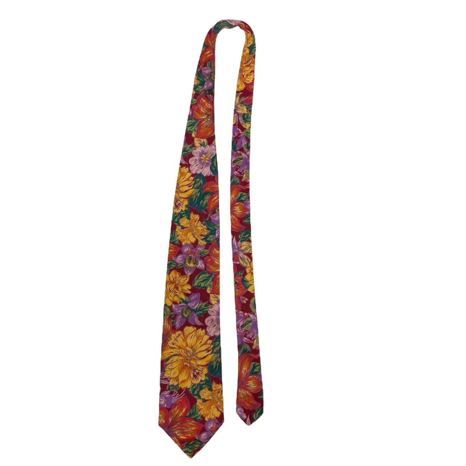 Vintage Tango By Max Raab Floral Flowers Vintage Novelty Necktie Size ONE SIZE - 2 Thumbnail