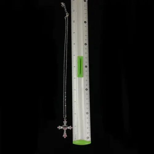 Jewelry Komura x Meifa Y2K Cross Necklace Punk Gothic Crystal Chain Size ONE SIZE - 5 Thumbnail