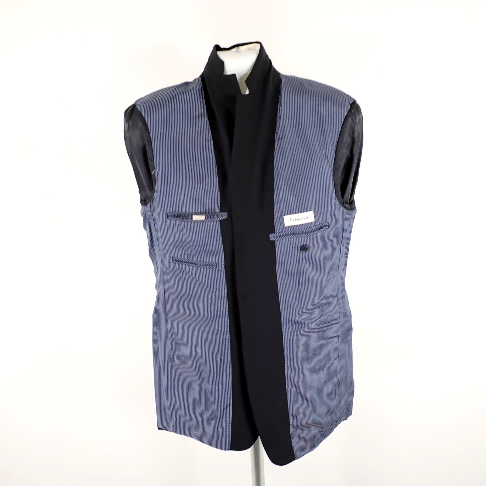 Calvin Klein Calvin Klein Wool Navy Blue 38L 2 Silver Button Blazer Or Sl Size 38L - 9 Thumbnail