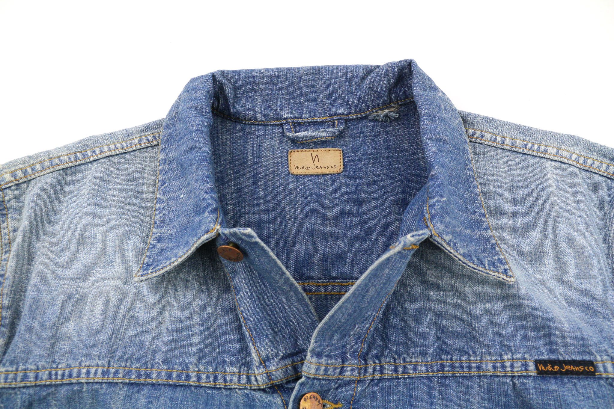 Nudie Jeans RONNY 2XL Indigo Blue Washed Buttoned Jacket 80732 Size US XXL / EU 58 / 5 - 4 Thumbnail