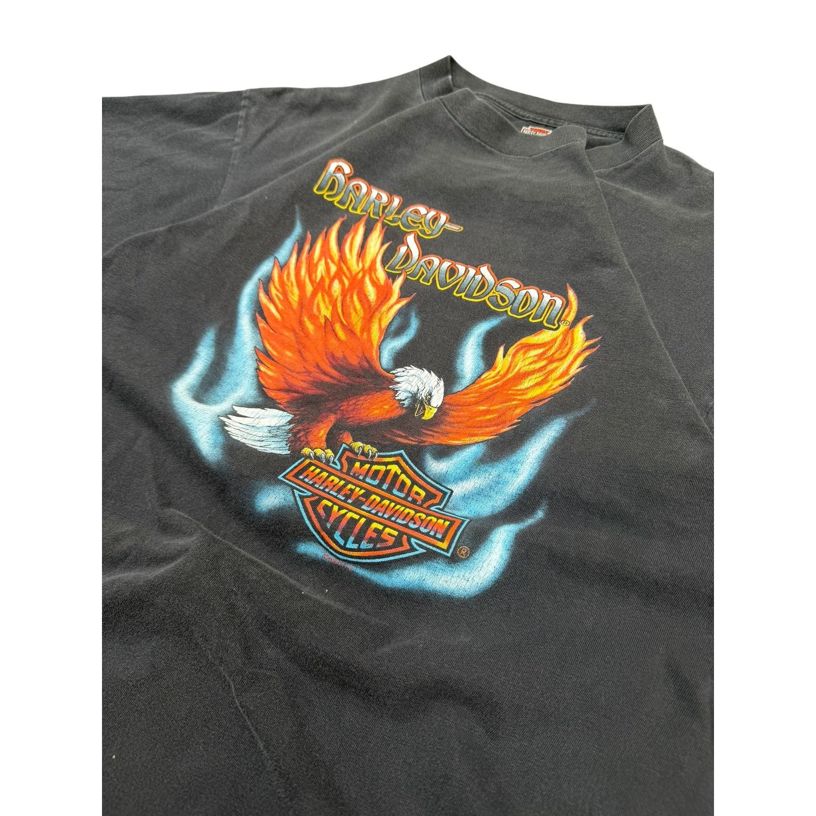Harley Davidson 1999 Harley Davidson Eagle Flames Tee Size US XL / EU 56 / 4 - 2 Thumbnail