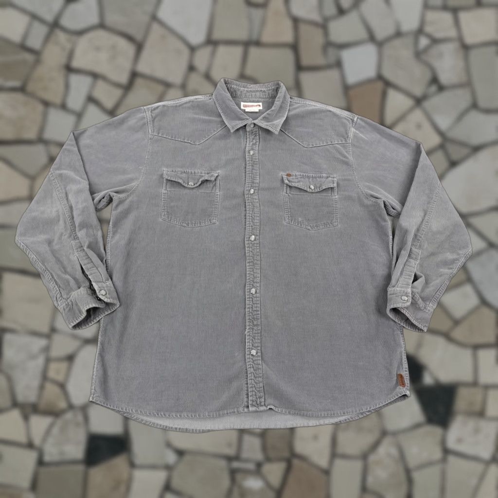 Quiksilver VINTAGE Quiksilver Men's XL Gray Corduroy Western Snap Shirt Casual Casualwear Size US XL / EU 56 / 4 - 1 Thumbnail