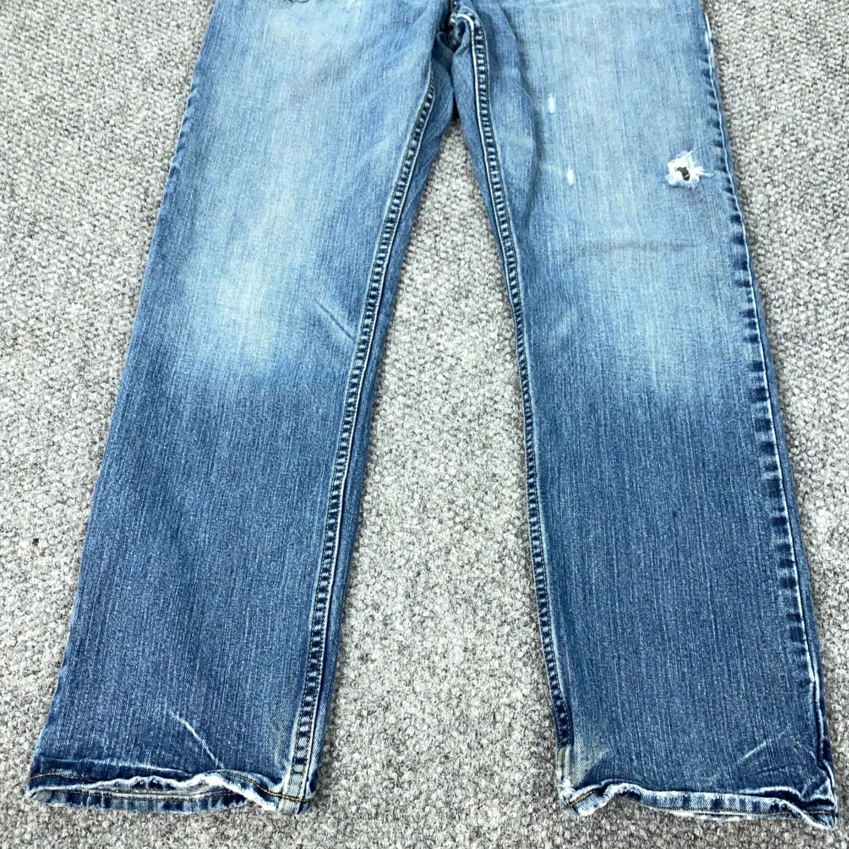 CO VINTAGE Roebucks & Co Jeans Mens 30x30 Blue Slim Straight Faded Distressed Grunge Y2K Size US 31 - 6 Thumbnail