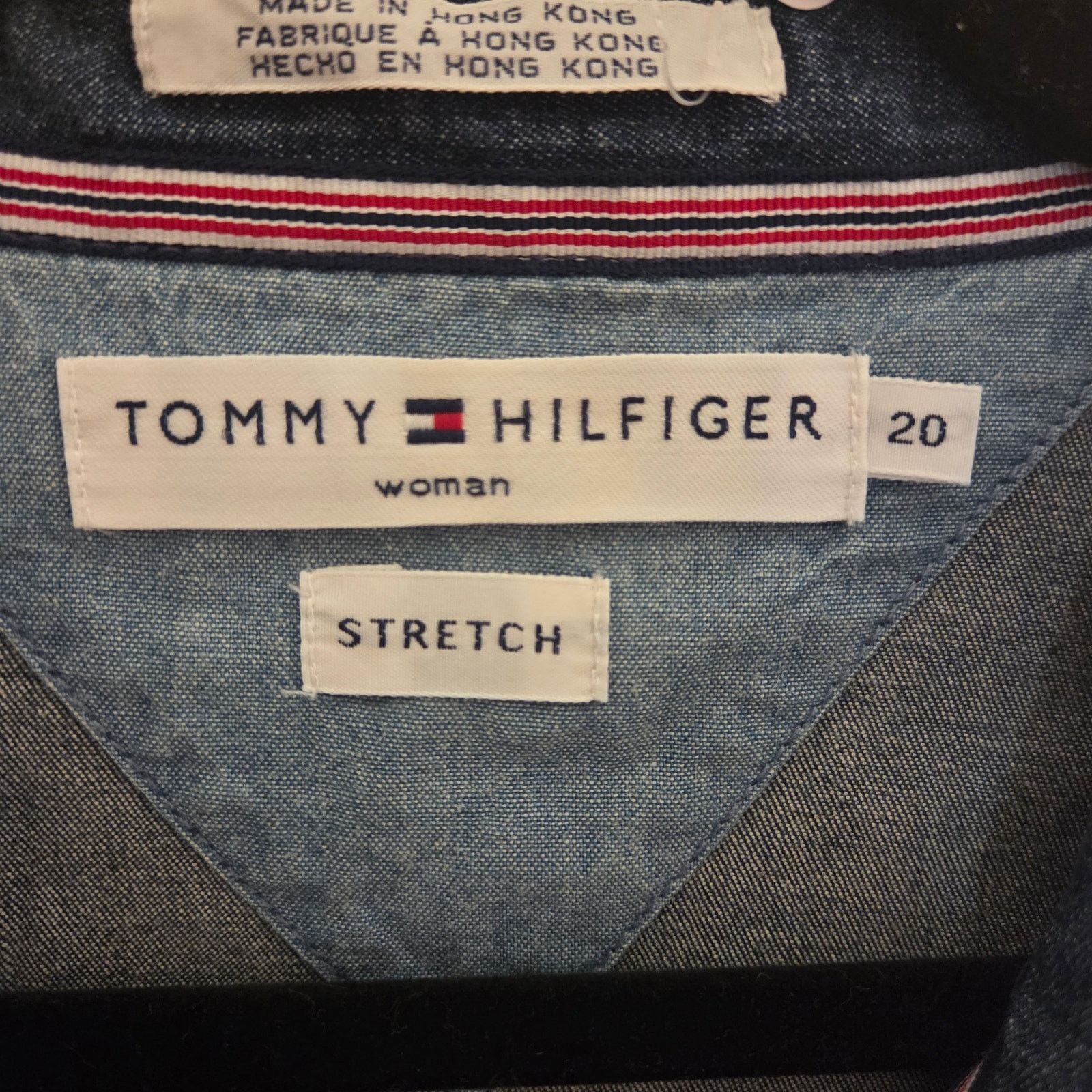Tommy Hilfiger Tommy Hilfiger Blue Denim Stretch Blouse - Women's 20 Size 3XL / US 20-22 - 6 Thumbnail