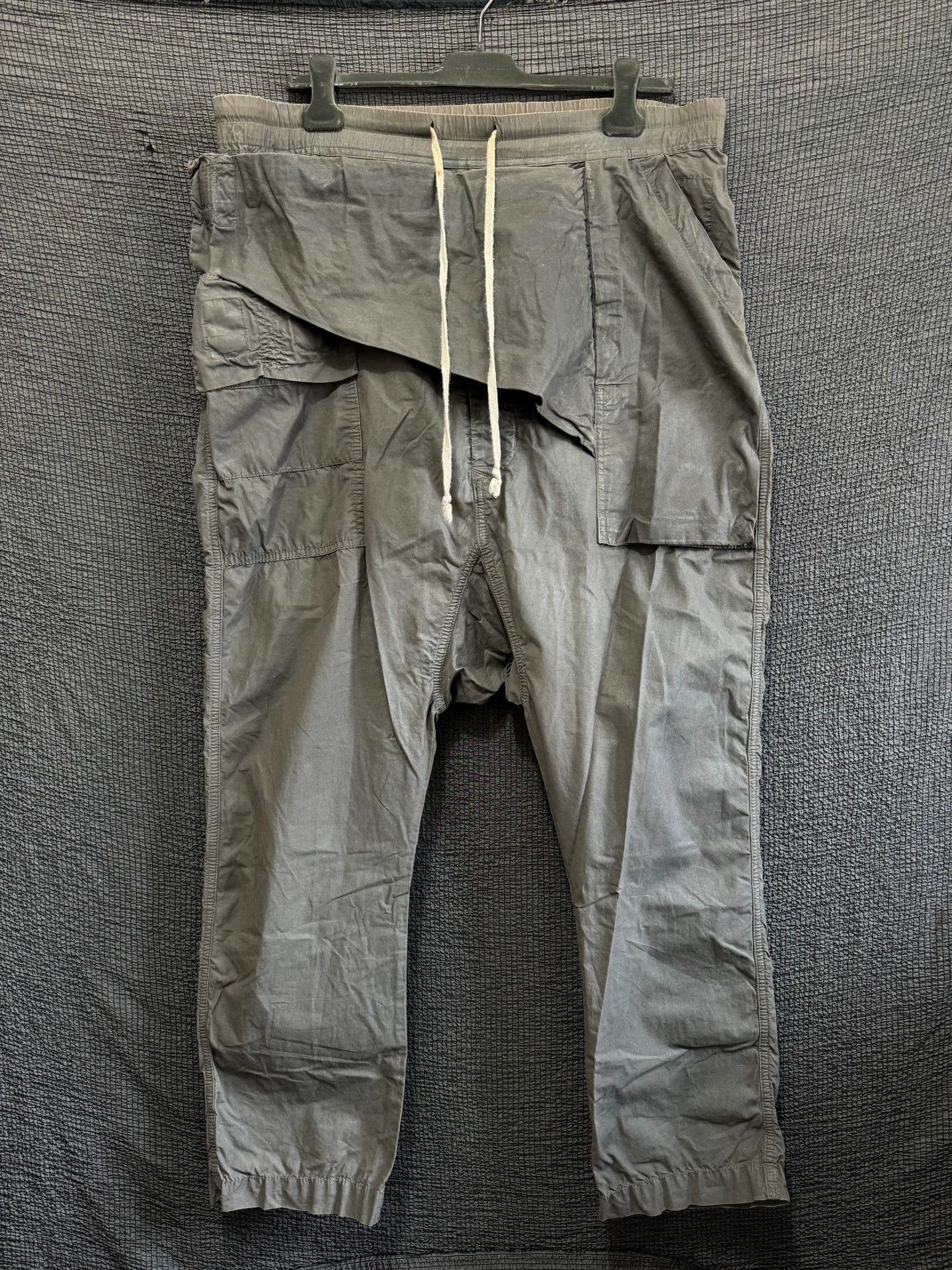 Rick Owens Rick Owens 15ss Waxed Diagonal Zip Drop Crotch Pants M Size US 32 / EU 48 - 1 Thumbnail