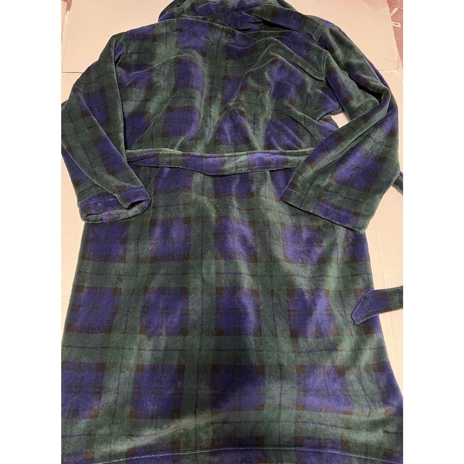 Polo Ralph Lauren Polo Ralph Lauren Robe Men S/M Plaid Green Tartan Flannel Size ONE SIZE - 4 Thumbnail