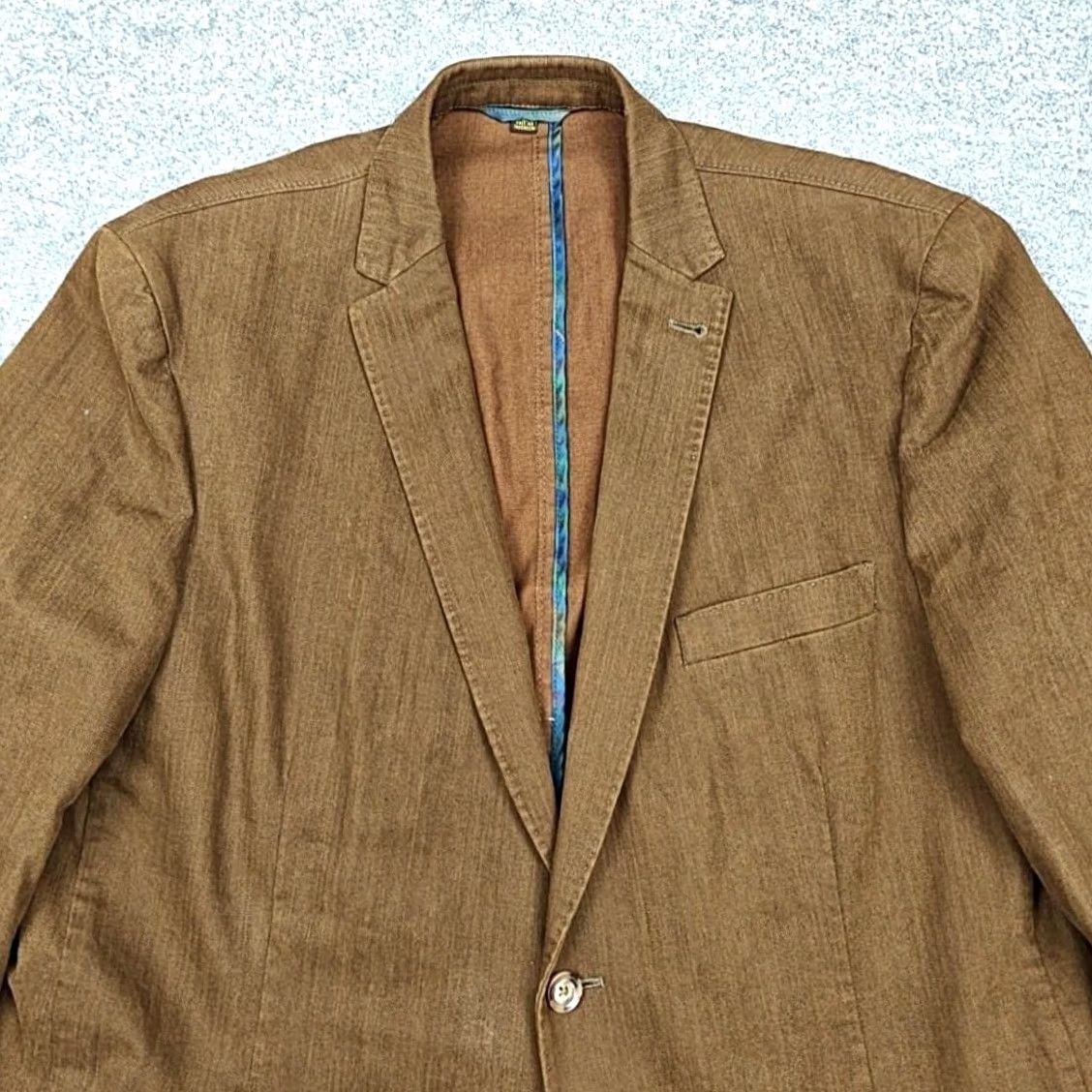Vintage Kroon Blazer Mens 44 Brown Cotton Stretch Sport Coat Jacket Casual Unlined - Pre-owned Excellent Condition Size 44R - 2 Thumbnail