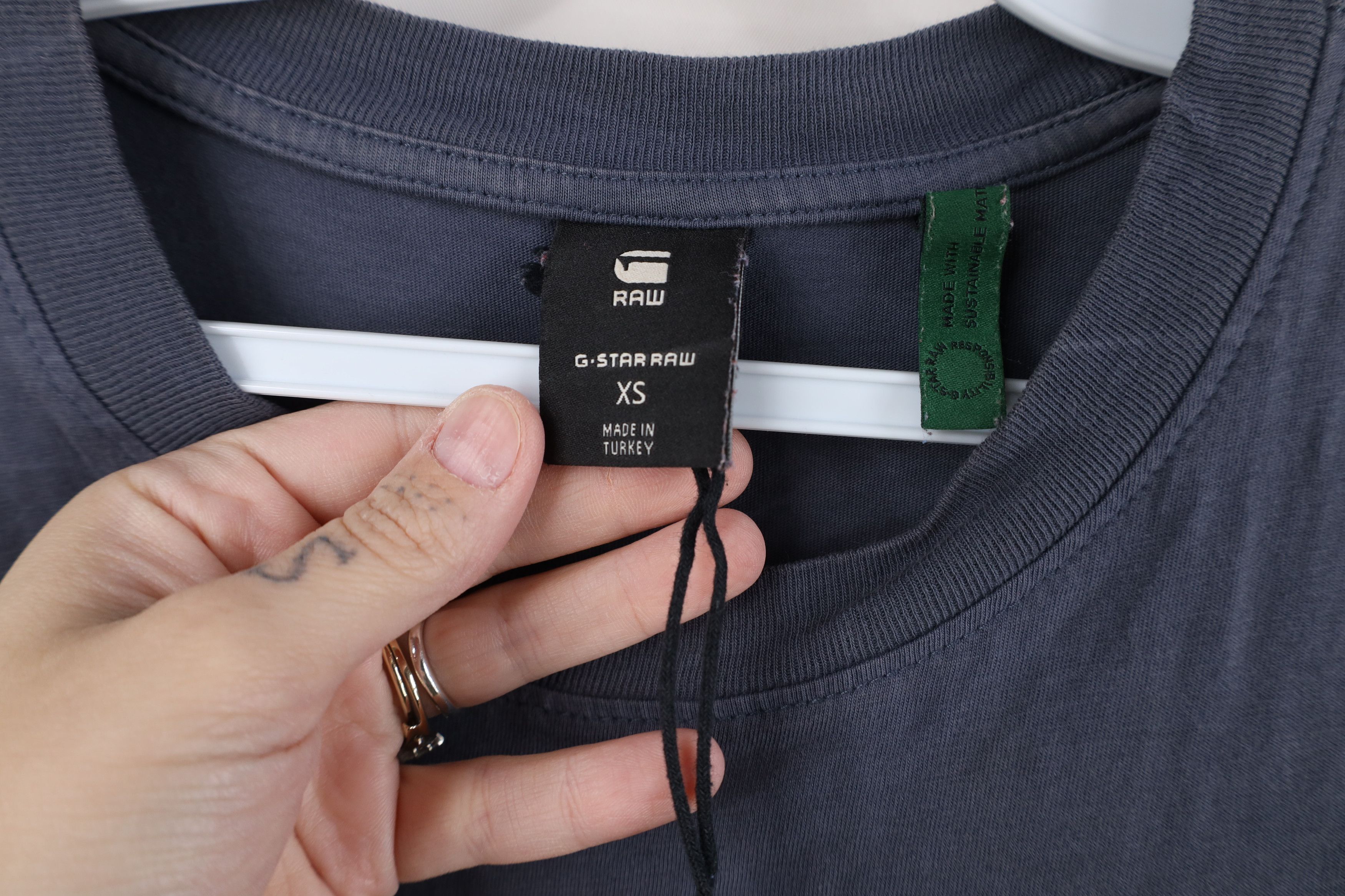 G-Star Deadstock G Star Raw Box Logo T-Shirt Steel Blue Cotton Size US XS / EU 42 / 0 - 6 Thumbnail