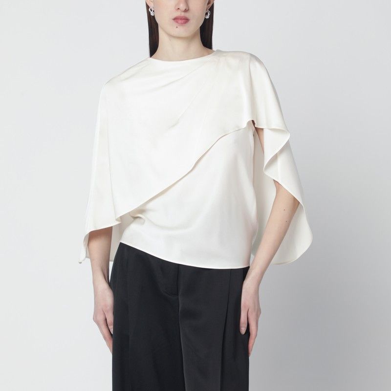 Simkhai Eliora Cream Satin Blouse