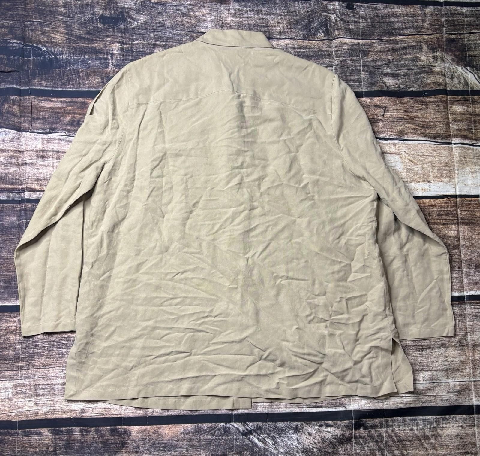 Lauren Ralph Lauren Lauren Ralph Lauren Top Womens 18W Linen Silk Blouse Beige Size XXL / US 16-18 / IT 52-54 - 3 Thumbnail