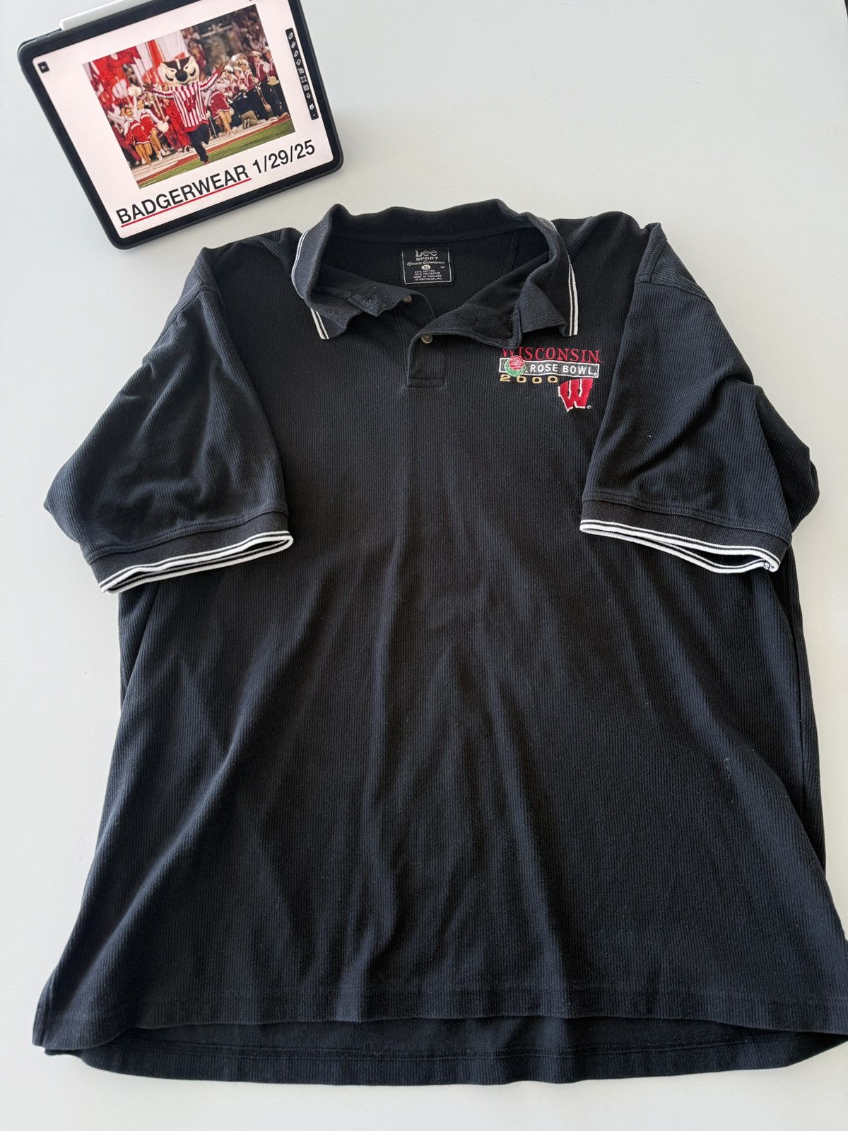 Lee Wisconsin Badgers 2000 Rose Bowl Vintage Polo Size US XL / EU 56 / 4 - 1 Thumbnail