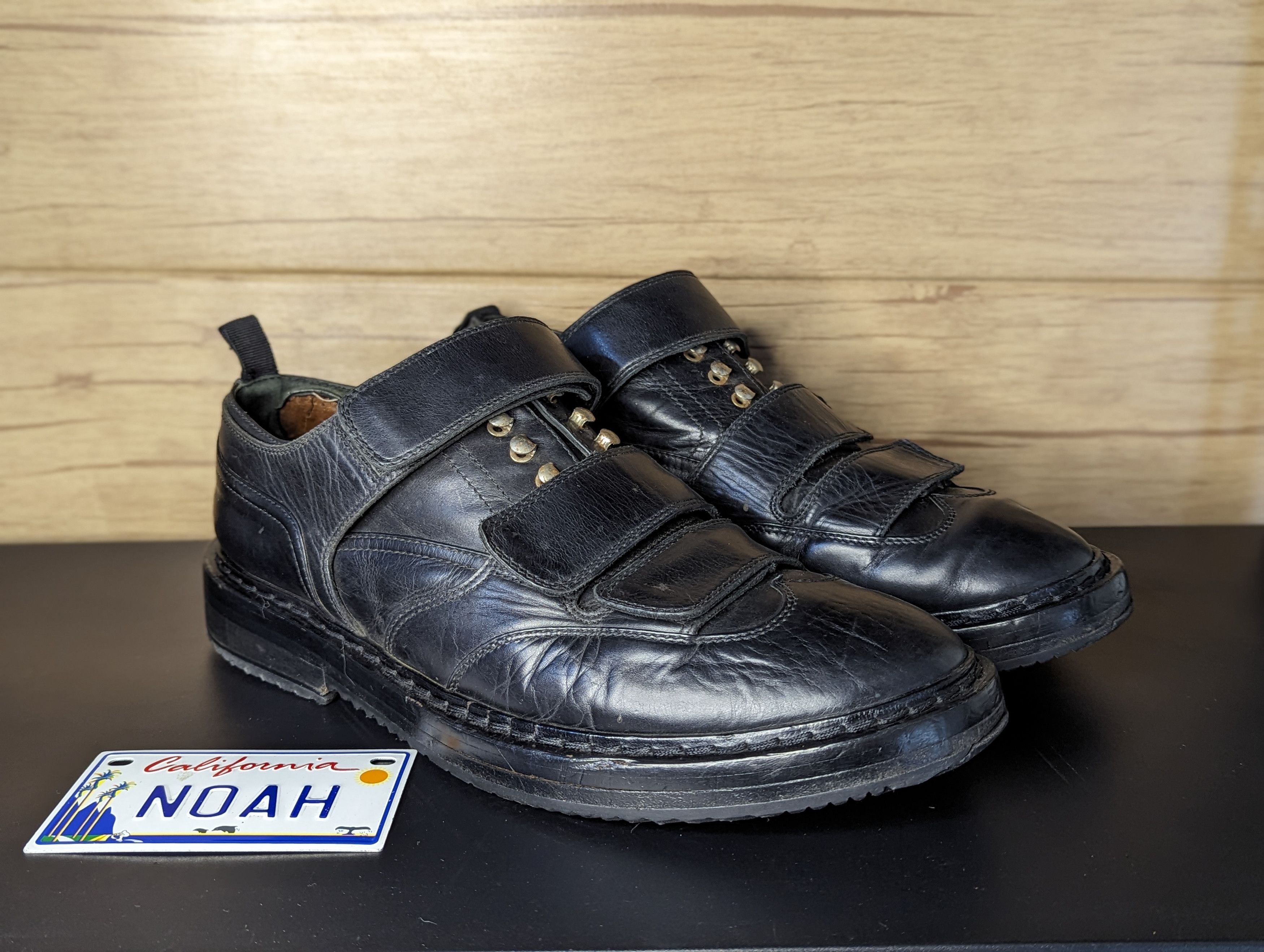 image of Kris Van Assche Three-Strap Derby Leather Shoes in Black, Men's (Size 9)