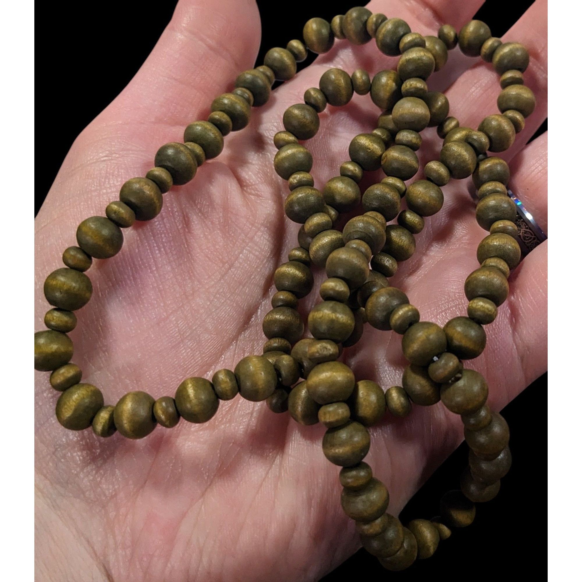 Other Retro Hippie Green Dyed Wood Beaded Necklace Size ONE SIZE - 4 Thumbnail