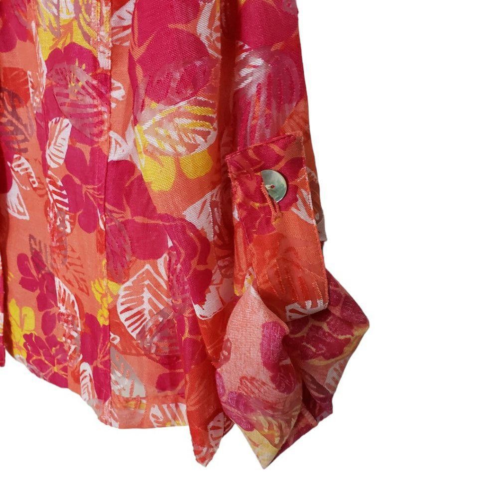 Designer CT191a Ruby Rd. Favorites Sheer Button Down Shirt 14 Size XL / US 12-14 / IT 48-50 - 5 Thumbnail