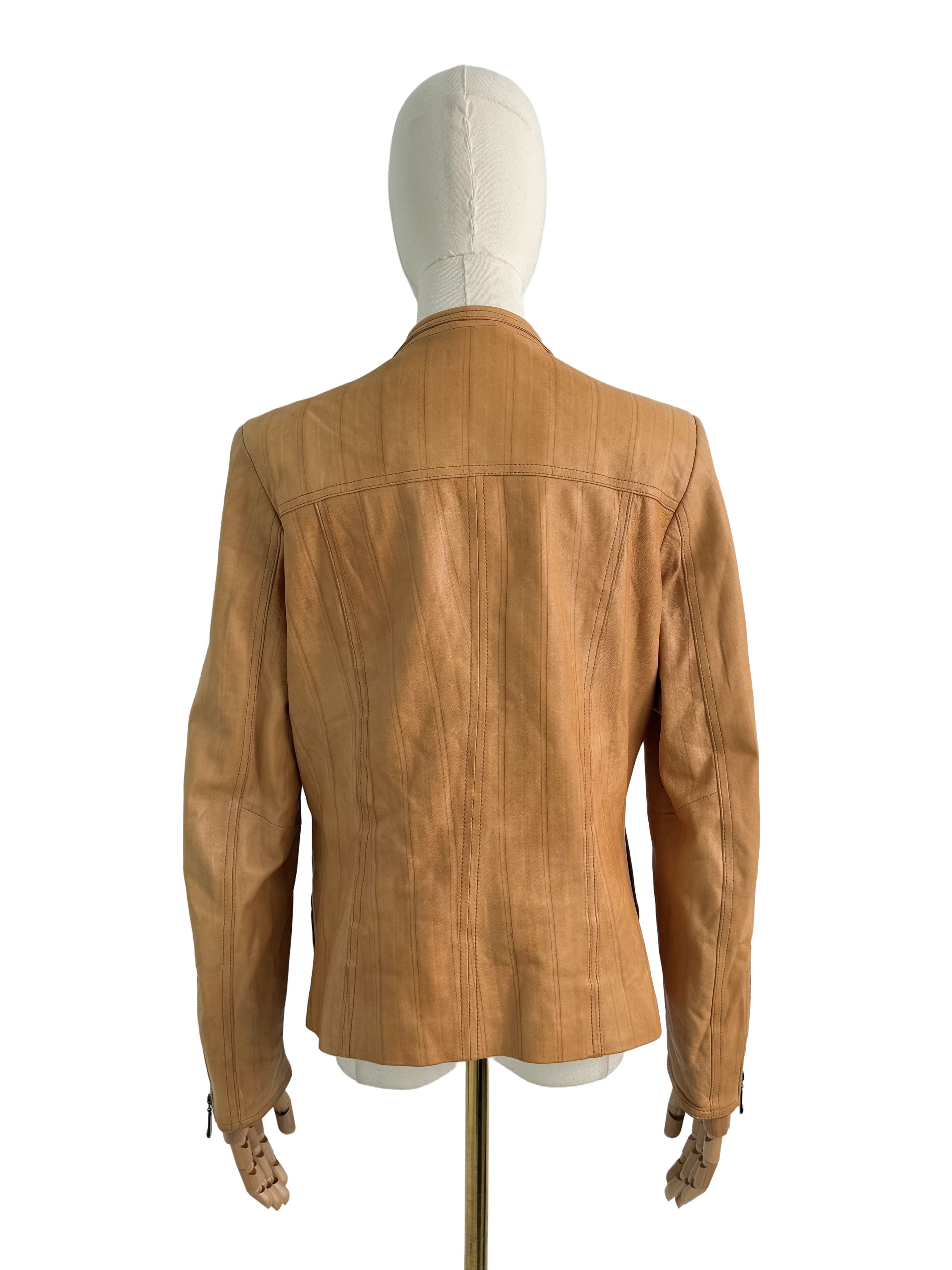 Vintage Vintage Leather Jacket Button Front Tailored Classic Size L / US 10 / IT 46 - 4 Thumbnail