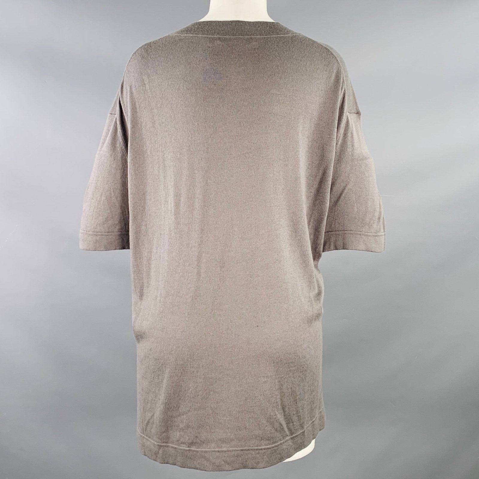 Other JARBO Size 2 Grey Silk Cashmere Short Sleeve Casual Top Size XS / US 0-2 / IT 36-38 - 3 Thumbnail