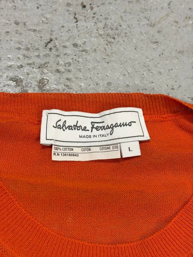 Salvatore Ferragamo 1990s Salvatore Ferragamo Orange Contemporary Sweater Size US S / EU 44-46 / 1 - 7 Thumbnail