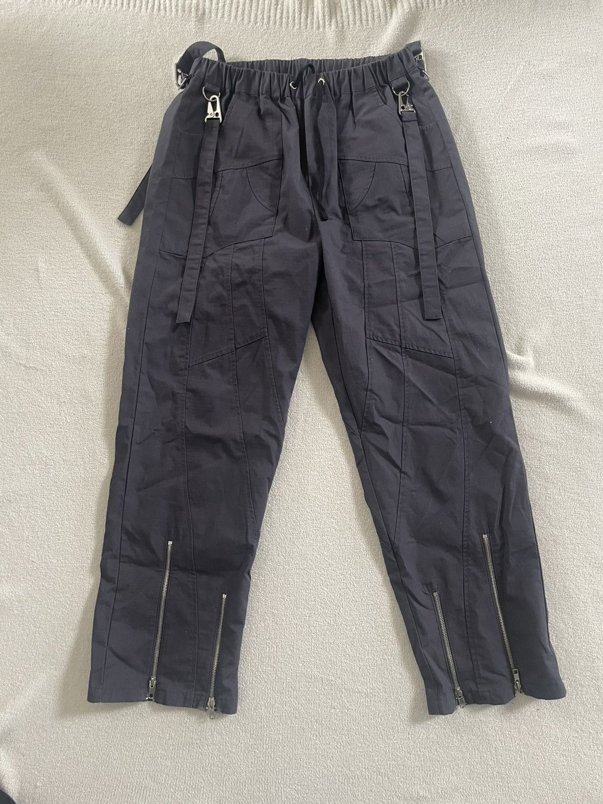 Japanese Brand Japanese Super Baggy Grey Zipper Pants Size US 32 / EU 48 - 2 Thumbnail