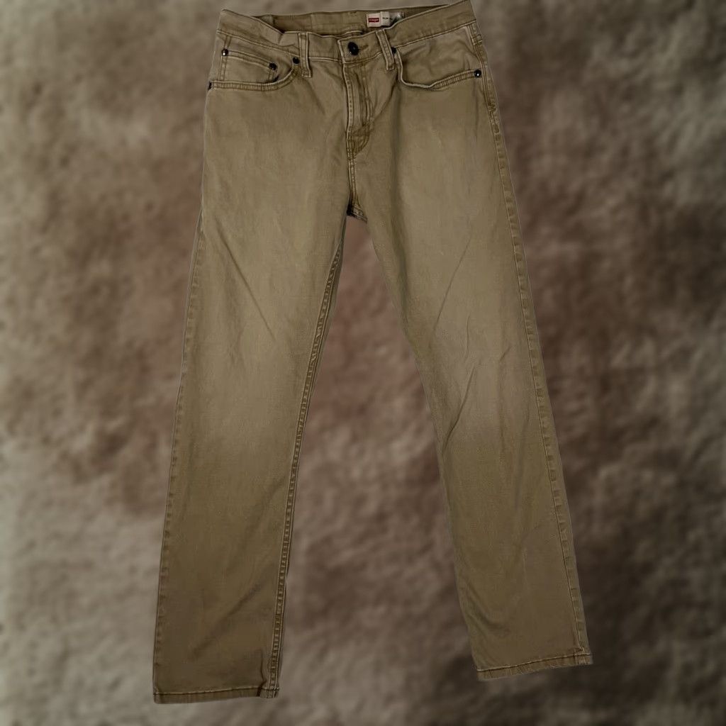 Wrangler Wrangler Jeans Mens 31x30 Brown Slim Straight Stretch Denim Medium Wash Pants Size US 31 - 1 Thumbnail