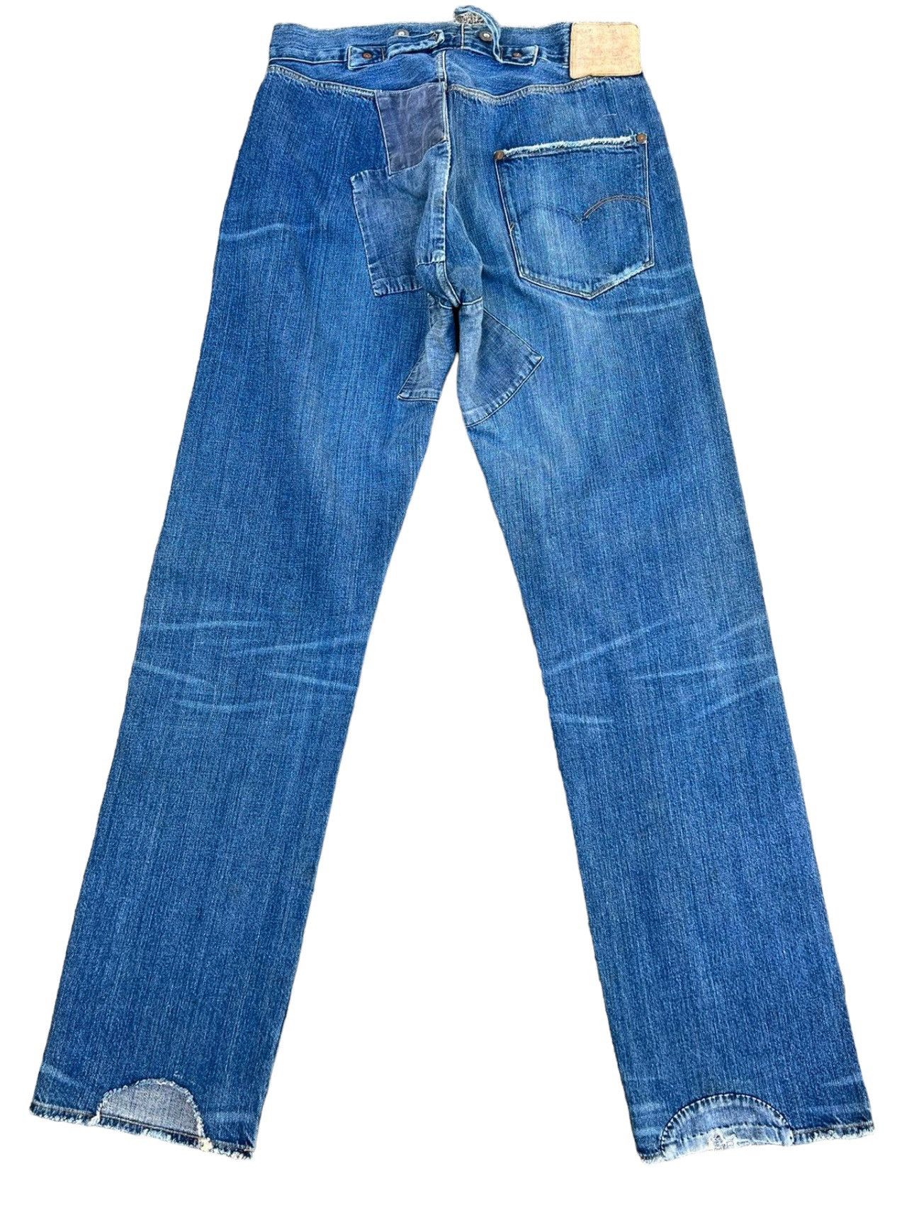 Levi's 90s Levi's LVC #555 Distressed Patchwork Selvedge Denim Size US 32 / EU 48 - 2 Thumbnail