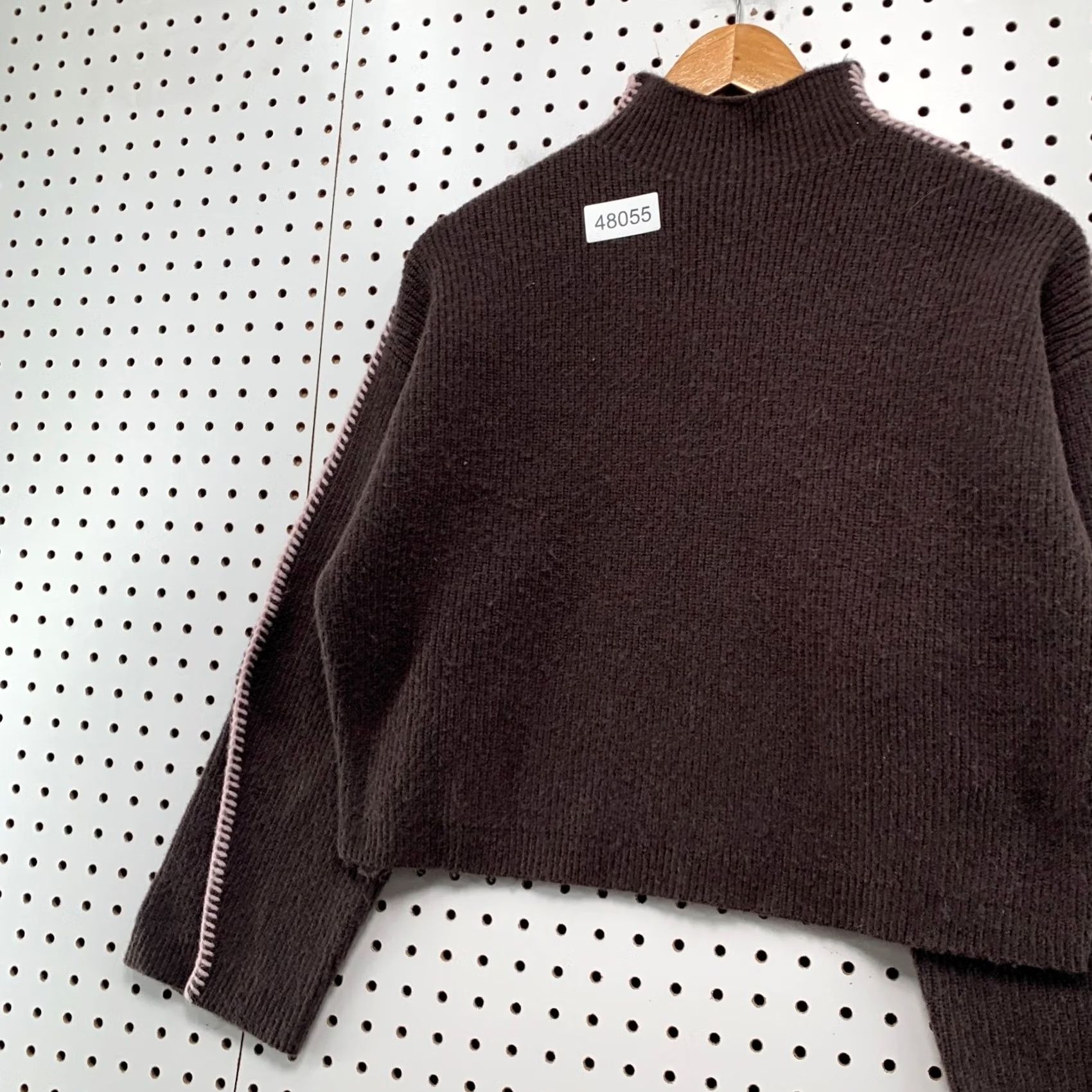Anthropologie Anthropologie Ingrid Sweater Womens XS Cropped Whipstitch Sleeves Turtleneck Size XS / US 0-2 / IT 36-38 - 6 Thumbnail