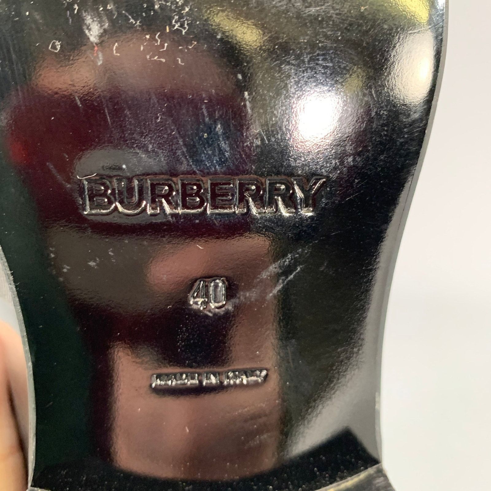 Burberry BURBERRY Size 7 Black Leather Slip On Loafers Size US 7 / EU 40 - 7 Thumbnail